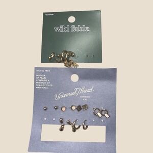 8 Pairs‎ Of Gold Earrings Wild Fable Universal Thread Brand New